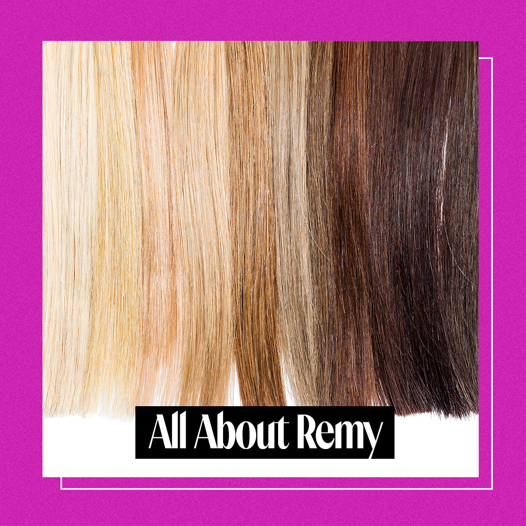 Assortment of hair colors in a row