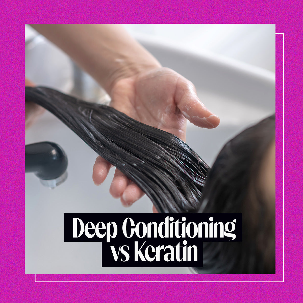 Shampooing and Conditioning hair in a sink
