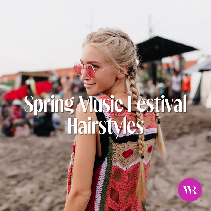 Girl wearing glasses at a music festival with beautiful blonde ponytail