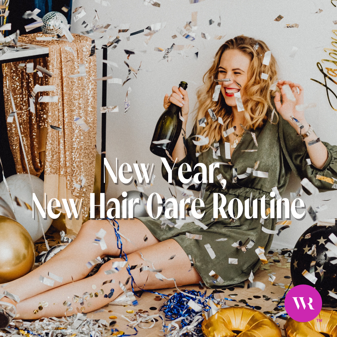 Woman drinking champagne celebrating new years eve with confetti in the air 